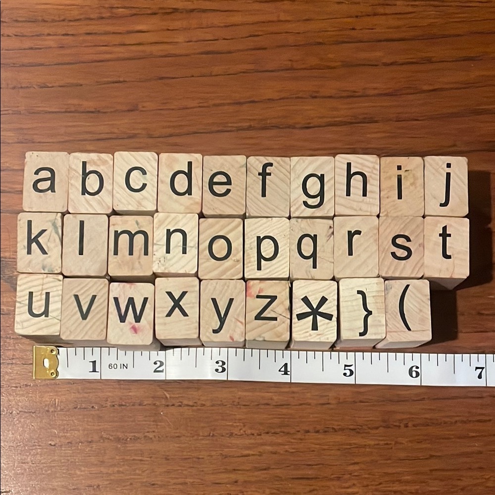 Wooden Alphabet rubber stamps - Picture 2 of 4